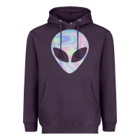 Plum Alien Head Colorful Laser Ufo Sighting Believe Area 51 Heavyweight Hoodie - trangStudio