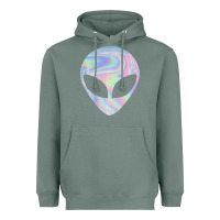 Sage Alien Head Colorful Laser Ufo Sighting Believe Area 51 Heavyweight Hoodie - trangStudio