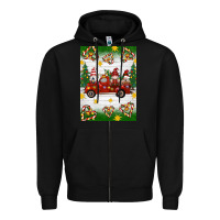 Black christmas gnomes truck Zipper Hoodie - Artiststas