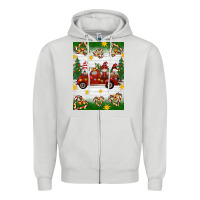 Dove Grey christmas gnomes truck Zipper Hoodie - Artiststas