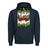 Navy christmas gnomes truck Zipper Hoodie - Artiststas
