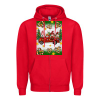 Red christmas gnomes truck Zipper Hoodie - Artiststas