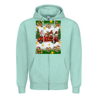 Seafoam christmas gnomes truck Zipper Hoodie - Artiststas