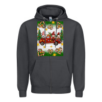 Smoke christmas gnomes truck Zipper Hoodie - Artiststas