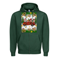 Sports Green christmas gnomes truck Zipper Hoodie - Artiststas