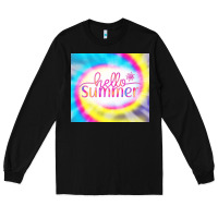 Black Hello Summer Tie Dye Tumbler Long Sleeve Tee - CowCowDesign