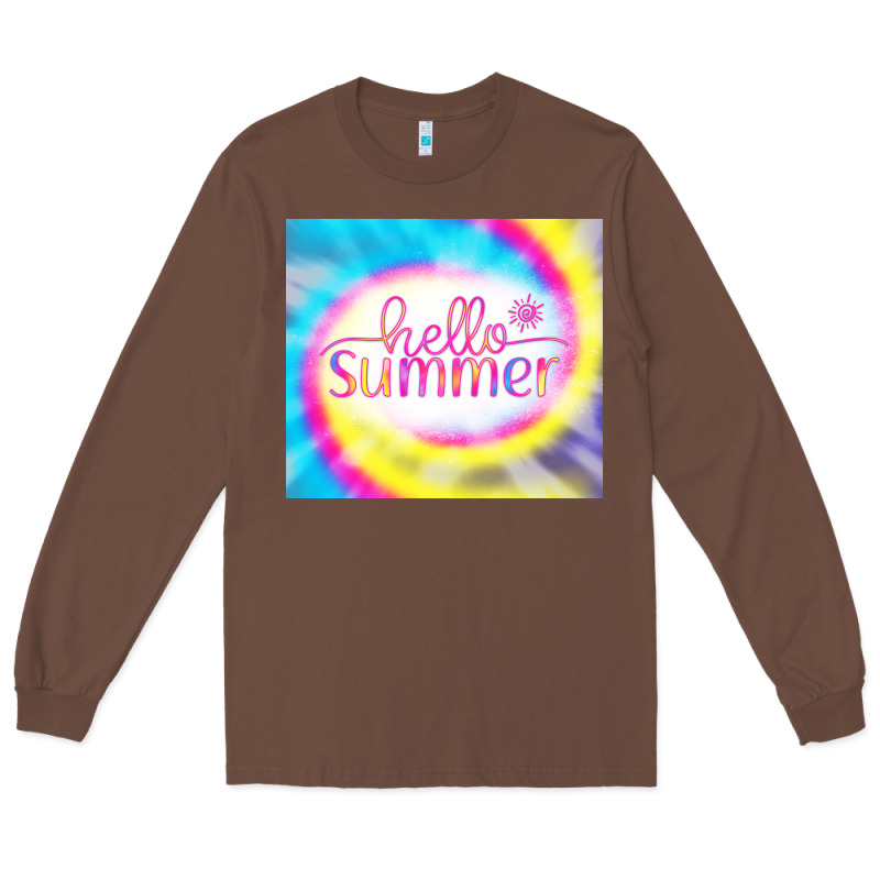 Hello Summer Tie Dye Tumbler Long Sleeve Tee by CowCowDesign | Teevron