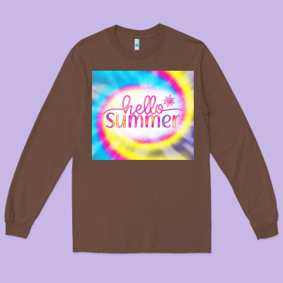 Hello Summer Tie Dye Tumbler Long Sleeve Tee Designed By Cowcowdesign