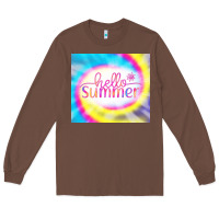 Chestnut Hello Summer Tie Dye Tumbler Long Sleeve Tee - CowCowDesign
