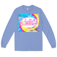Colony Blue Hello Summer Tie Dye Tumbler Long Sleeve Tee - CowCowDesign