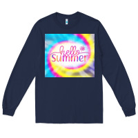 Navy Hello Summer Tie Dye Tumbler Long Sleeve Tee - CowCowDesign