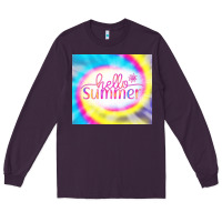 Plum Hello Summer Tie Dye Tumbler Long Sleeve Tee - CowCowDesign