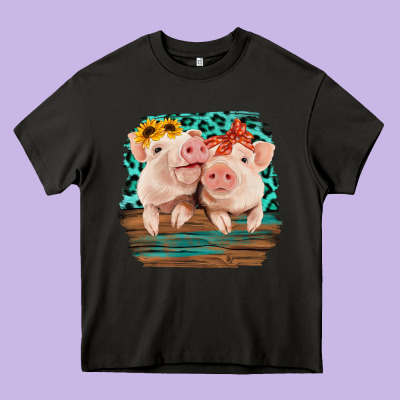 Cute Couple Pigs Heavy Core Tee Designed By Bettercallsaul