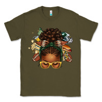 Army Green american football afro messy bun Classic Tee - texasbilliewilder