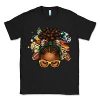 Black american football afro messy bun Classic Tee - texasbilliewilder