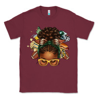 Burgundy american football afro messy bun Classic Tee - texasbilliewilder