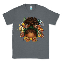 Charcoal Heather american football afro messy bun Classic Tee - texasbilliewilder