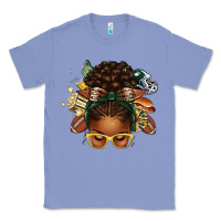 Colony Blue american football afro messy bun Classic Tee - texasbilliewilder