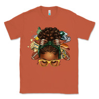 Copper american football afro messy bun Classic Tee - texasbilliewilder
