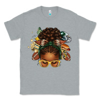 Heather Grey american football afro messy bun Classic Tee - texasbilliewilder