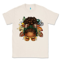 Natural american football afro messy bun Classic Tee - texasbilliewilder