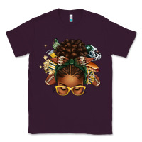 Plum american football afro messy bun Classic Tee - texasbilliewilder