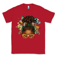 Red american football afro messy bun Classic Tee - texasbilliewilder