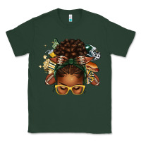 Sports Green american football afro messy bun Classic Tee - texasbilliewilder