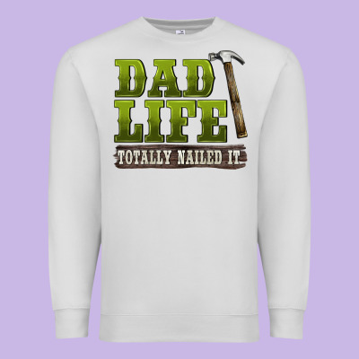 Dad Lıfe Totally Naıled It Premium Sweatshirt Designed By Barkaloodesign
