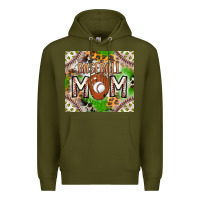 Army Green Baseball Mom Premium Hoodie - CowhideDigitalArt
