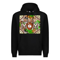 Black Baseball Mom Premium Hoodie - CowhideDigitalArt