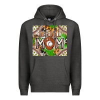 Charcoal Heather Baseball Mom Premium Hoodie - CowhideDigitalArt