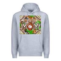 Heather Grey Baseball Mom Premium Hoodie - CowhideDigitalArt