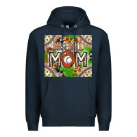 Navy Baseball Mom Premium Hoodie - CowhideDigitalArt