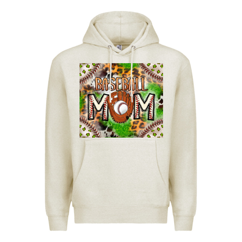 Baseball Mom Premium Hoodie by CowhideDigitalArt | Teevron