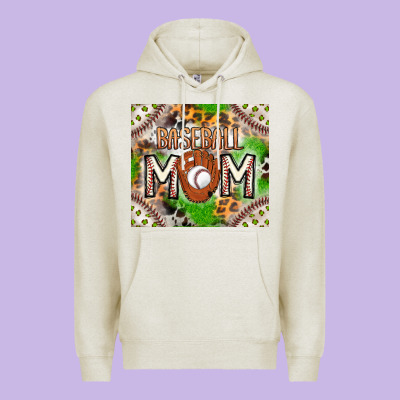 Baseball Mom Premium Hoodie Designed By Cowhidedigitalart
