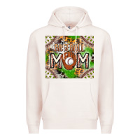 Pale Pink Baseball Mom Premium Hoodie - CowhideDigitalArt
