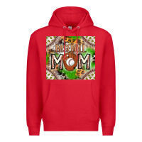 Red Baseball Mom Premium Hoodie - CowhideDigitalArt