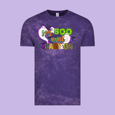 Say Boo And Scary On Vintage Tee Designed By Cowgirlartshop