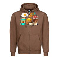 Chestnut Breakfast Coffee Cups Zipper Hoodie - Artiststas