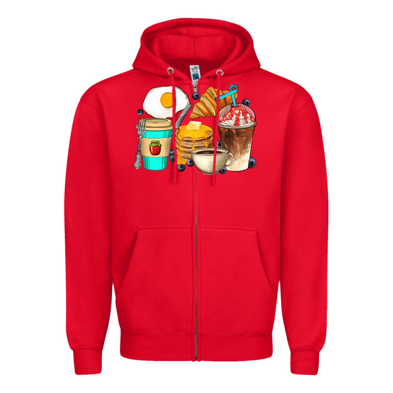 Breakfast Coffee Cups Zipper Hoodie by Artiststas | Teevron