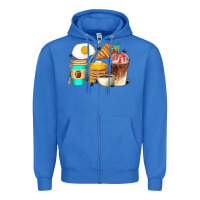 True Royal Breakfast Coffee Cups Zipper Hoodie - Artiststas