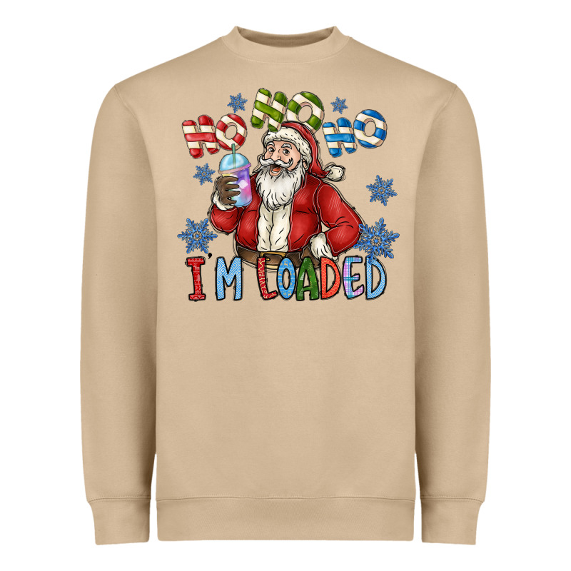 Ho Ho Ho Im Loaded Heavyweight Sweatshirt by CowhideDigitalArt | Teevron
