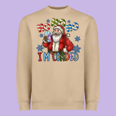 Ho Ho Ho Im Loaded Heavyweight Sweatshirt Designed By Cowhidedigitalart