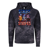 Cloud Black Stars and stripes gnomes 4th of july Vintage Hoodie - CowGirlArtShop