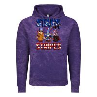 Cloud Purple Stars and stripes gnomes 4th of july Vintage Hoodie - CowGirlArtShop
