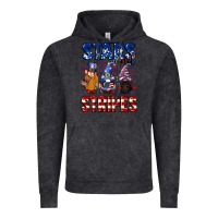 Vintage Black Stars and stripes gnomes 4th of july Vintage Hoodie - CowGirlArtShop