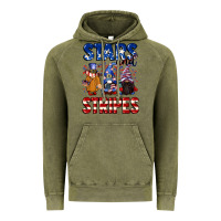 Vintage Olive Stars and stripes gnomes 4th of july Vintage Hoodie - CowGirlArtShop
