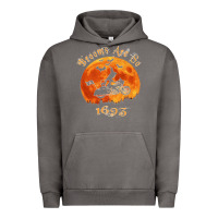 Halloween Witch On Motorcycle Cat & Moon Salem Witch Trials Premium Urban Hoodie | Teevron