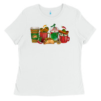 White Tacos Coffee Cups Ladies Tee - texasbilliewilder